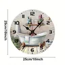 Horloge murale suspendue ronde et silencieuse en bois – vue 2