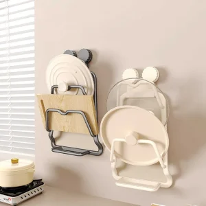 Couvercle antirouille pour casseroles et poêles, support de casseroles à 2/3 niveaux pour porte d’armoire et mur, adhésif mural monté sur porte, évalué T1 Couvercle antirouille pour casseroles et poêles, support de casseroles à 2/3 niveaux pour porte d’armoire et mur, adhésif mural monté sur porte, évalué T1