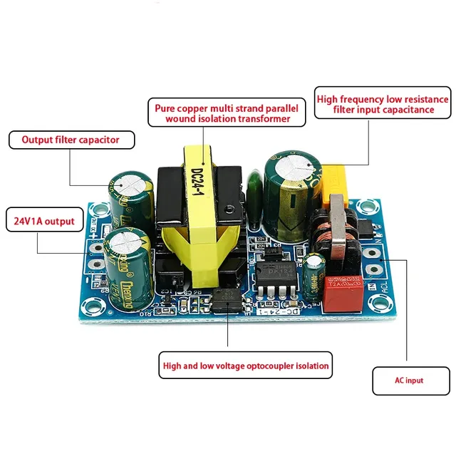 Alimentation électrique à interrupteur isolé – vue 3