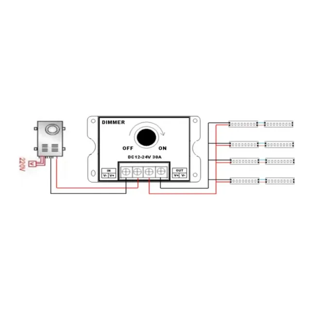 Variateur LED DC 12V 24V 8A/30A – vue 3