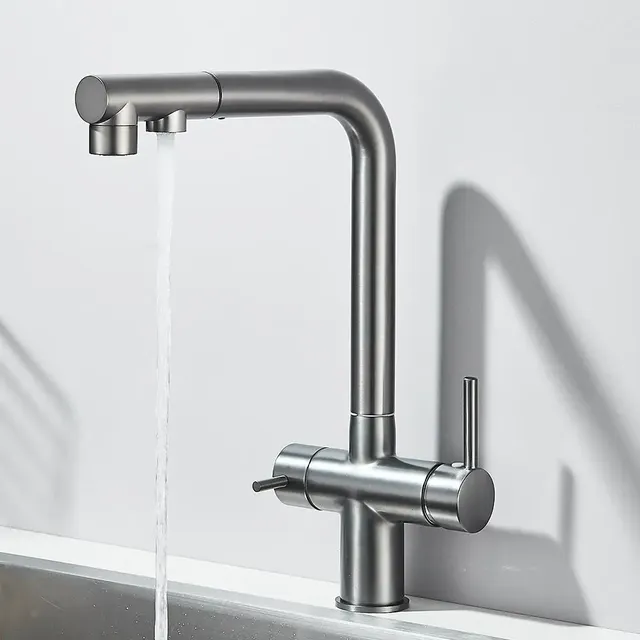 Robinet d'évier de cuisine extractible filtré