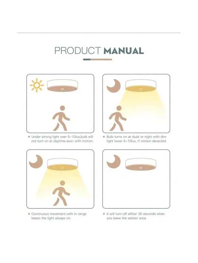 Plafonnier LED à capteur intelligent avec induction… – vue 3