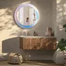 Miroir mural rond verre cadre cannelé…