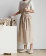 Tablier imperméable brodé en coton lavé avec poches pour… – vue 5