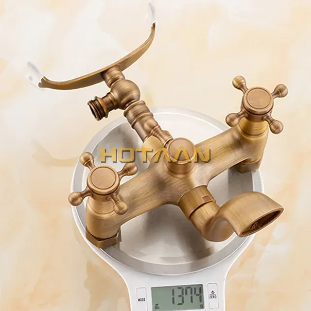 Robinet baignoire mural double commande poignées… – vue 4