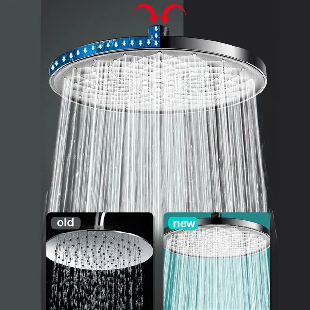 Pommeau de Douche Noir à Grand Débit Rond – vue 3