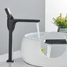 Mitigeur lavabo laiton noir mat contemporain bec cascade… – vue 3