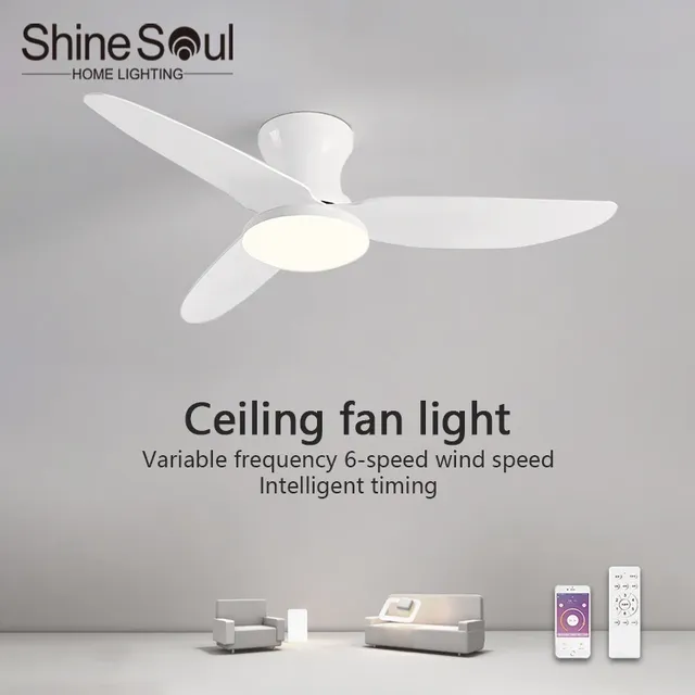 Lampe de ventilateur de plafond LED intelligente