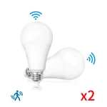 Ampoule Radar à Capteur LED, Lampe Intelligente, 220V, 6W, 9W, 12W, 15W, 18W, 20W, Auto OFF/ON, Blanc Chaud/Froid, pour la Maison, 2 Pièces