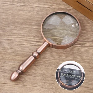 Loupe en métal rétro 20X, miroir de lecture Portable à fort grossissement avec poignée détachable pour l’identification Loupe en métal rétro 20X, miroir de lecture Portable à fort grossissement avec poignée détachable pour l’identification