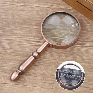 Loupe lecture rétro métal bronze grossissement vingt fois lentille…