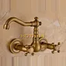 Robinet de cuisine mural en laiton antique avec tuyau de… – vue 4
