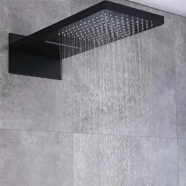 Ensemble douche thermostatique encastré mural doré… – vue 7