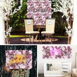 1/4/6 pièces panneaux muraux de fleurs 60*40cm 3D soie Rose florale décorative fausse fleur fond mural pour la décoration de la maison de mariage
