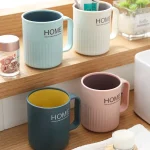 Tasse de lavabo bicolore créative-tasse de brosse à dents et de bain de bouche de ménage-poignée en plastique avec tasse épaissie-brosse à dents c
