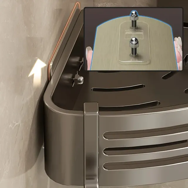 Étagère de salle de bain noire pour douche – vue 4