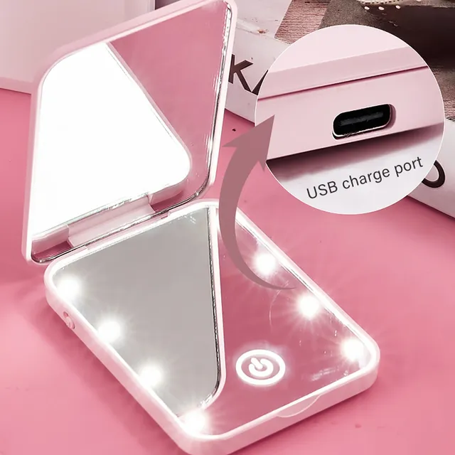 Miroir maquillage pliable compact LED portable voyage… – vue 2