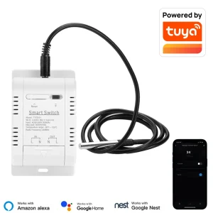 Tuya-Joli de température intelligent, moniteur d&rsquo;alimentation avec sonde de capteur de température, surveillance en temps réel, télécommande marche/arrêt, Wi-Fi, 16A
