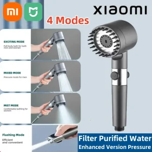 Xiaomi – Kit de pomme de douche haute pression, douche de salle de bain haute pression, pulvérisation réglable en 3 modes avec filtre à eau de Massage Xiaomi – Kit de pomme de douche haute pression, douche de salle de bain haute pression, pulvérisation réglable en 3 modes avec filtre à eau de Massage