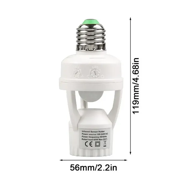 Adaptateur douille E27 capteur infrarouge mouvement… – vue 6