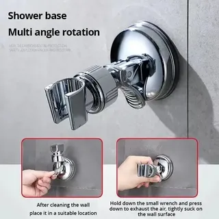 Support pommeau douche ventouse réglable mural chromé brillant embase…