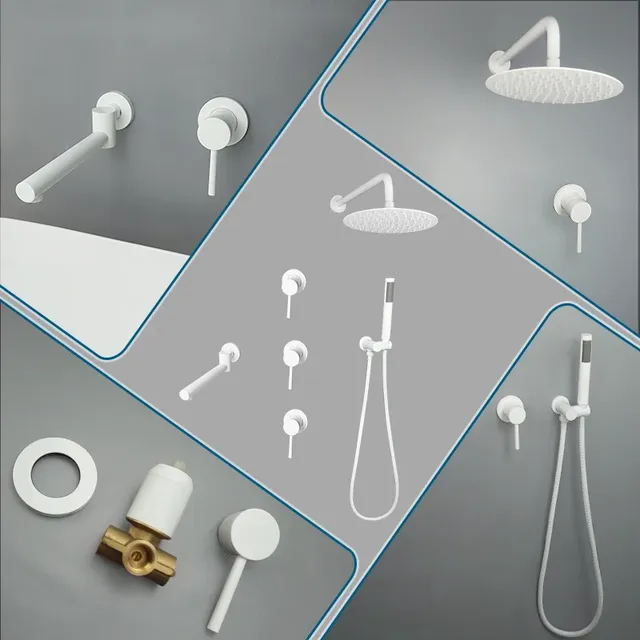 Ensemble de douche blanche dissimulée – vue 2