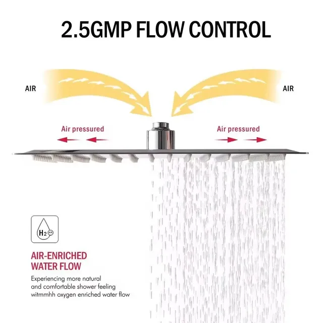 Pommeau de douche à effet de pluie 12/10/8 pouces – vue 6