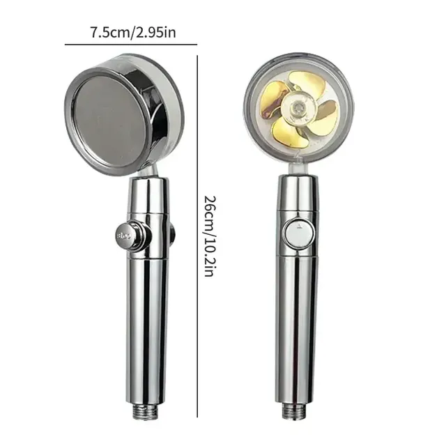 Pommeau douche pressurisé rotation 360 double turbine… – vue 4