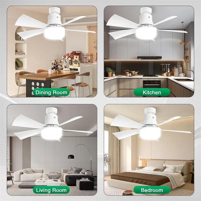 LED ventilateur de plafond avec lumière E27 prise… – vue 6