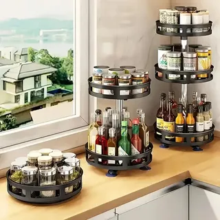 360 ° Support de rangement rotatif pour épices de cuisine