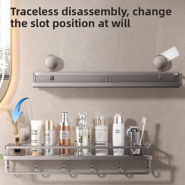Étagère murale ventouse salle bain panier douche inox… – vue 3