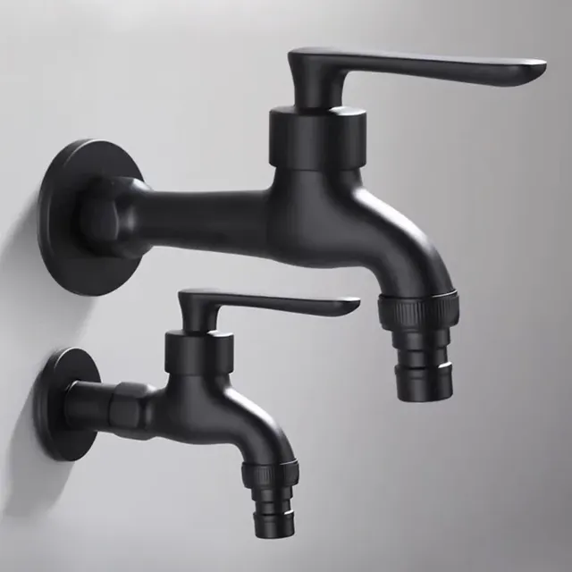 Robinet Mural Monocommande Noir Mat Cuivré Bec Coudé… – vue 3