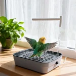 Baignoire à usage quotidien pour oiseaux, pour la santé, lavabo de douche pour perroquets de table, bain pour perroquets, circulation automatique du bain pour oiseaux