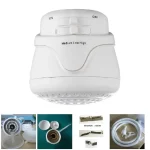 Pommeau de douche électrique chauffe-eau instantané haute puissance pour robinet de salle de bain pomme de douche ronde 5400W 1/2/3 pièces