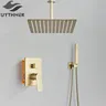 Robinet de douche doré brossé