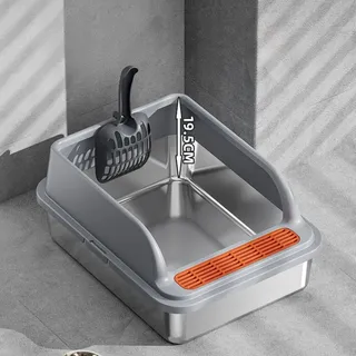 Zhengkai bassin à litière pour chat en acier inoxydable