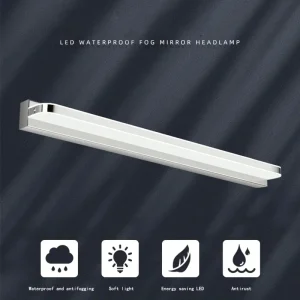 Phares de miroir, lampes de maquillage de salle de bain LED non perforées, lampes de miroir, appliques murales, cabine de miroir minimaliste moderne nordique