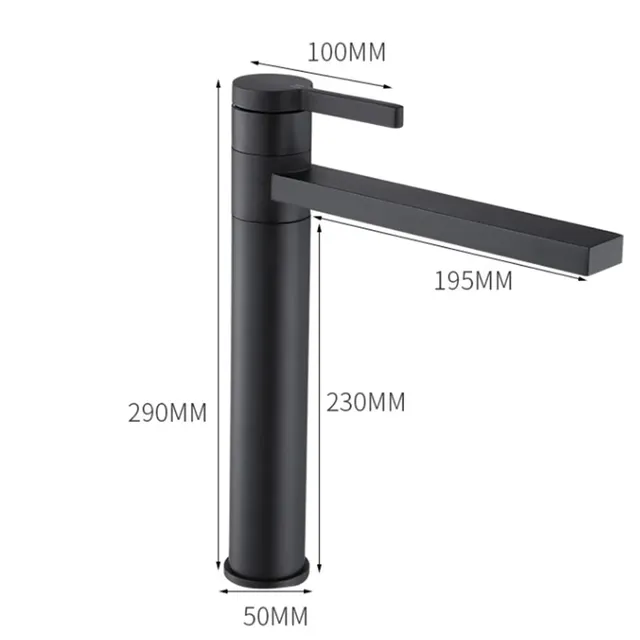 Tuqiu robinet de salle de bains noir – vue 3