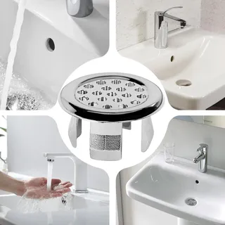 Lavabo rond bien rangé garniture Chrome débordement couverture anneaux…