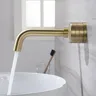 Robinet de lavabo mural minimaliste en laiton brossé or… – vue 3