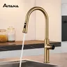 Robinet de cuisine de luxe en or brossé avec design… – vue 1