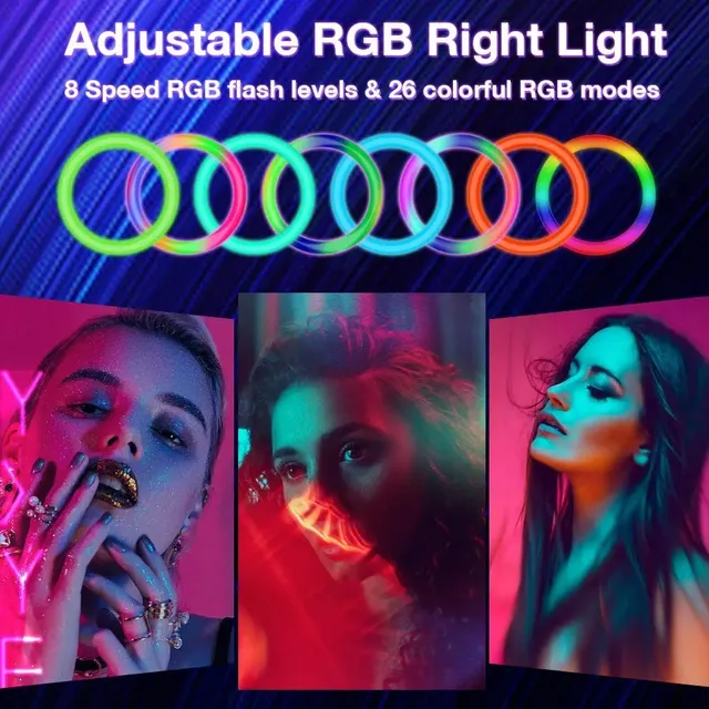 Anneau lumineux RGB rond avec télécommande pour Smartphone – vue 2