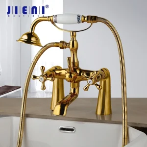 JIENI-Robinet chaud-froid monté sur le pont avec pommeau de douche, douche de baignoire, style de téléphone, 2 Foy, F/05 et styles multiples JIENI-Robinet chaud-froid monté sur le pont avec pommeau de douche, douche de baignoire, style de téléphone, 2 Foy, F/05 et styles multiples