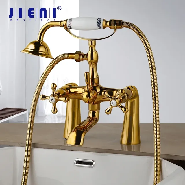 JIENI-Robinet chaud-froid monté sur le pont avec pommeau…