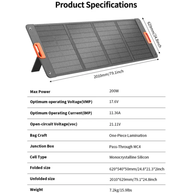 Panneau solaire 60W100W/200W – vue 2