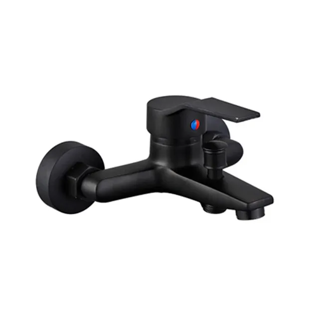 Robinet douche noir laiton mitigeur monocommande mural… – vue 5