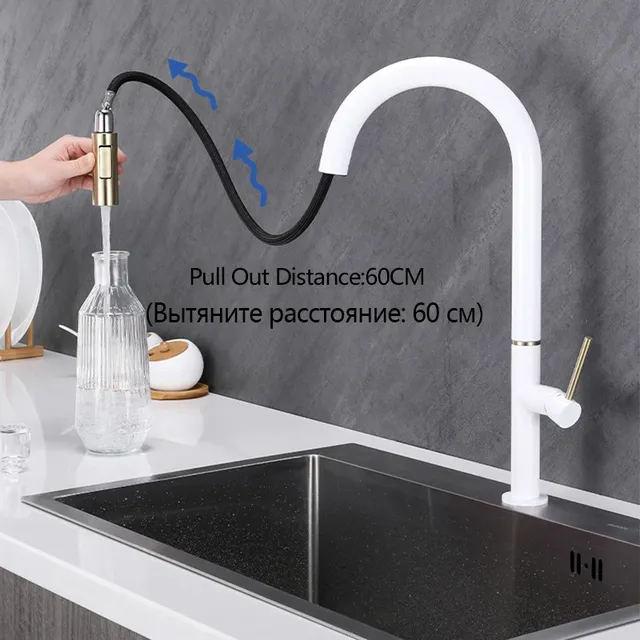 Robinet de cuisine tactile intelligent noir/blanc – vue 4