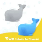 Protecteur de robinet de baignoire Whale – Silicone sans BPA, sangle réglable, s&rsquo;adapte à la plupart des robinets, amusant et sûr pour les bains de bébé