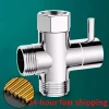 Robinet de dérivation de douche en laiton chromé, salle de bains, Bidet de toilette G1/2 « , adaptateur en T, robinet de douche à 3 voies, outil de Valve de connecteur en T Robinet de dérivation de douche en laiton chromé, salle de bains, Bidet de toilette G1/2 « , adaptateur en T, robinet de douche à 3 voies, outil de Valve de connecteur en T