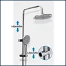 Système de douche en laiton chromé/gris – vue 5